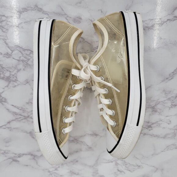 Converse Clear Plastic PVC Sneakers Women's Size 7 - Picture 6 of 14